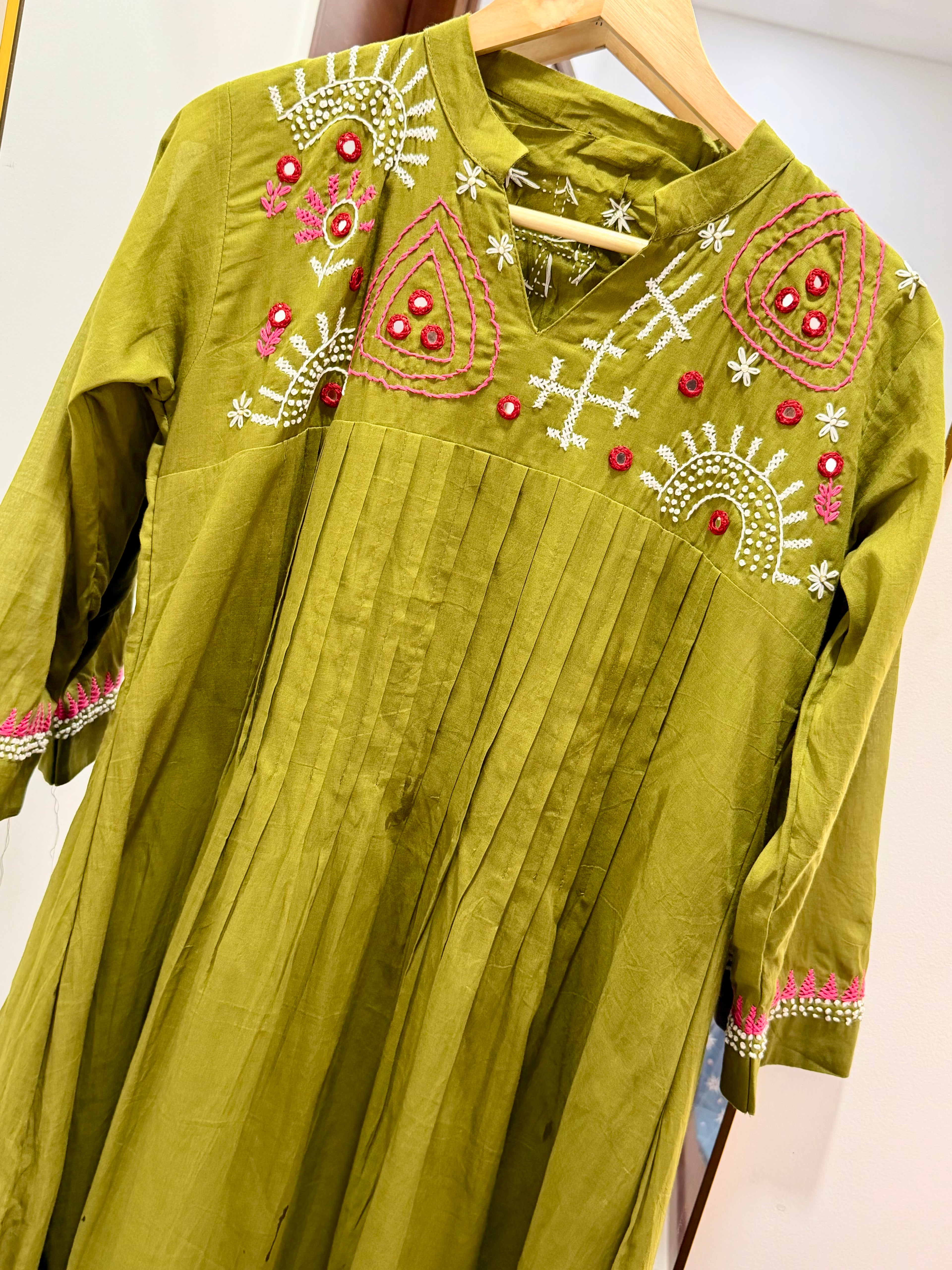 💚 Olive Green Cotton Dress 💚