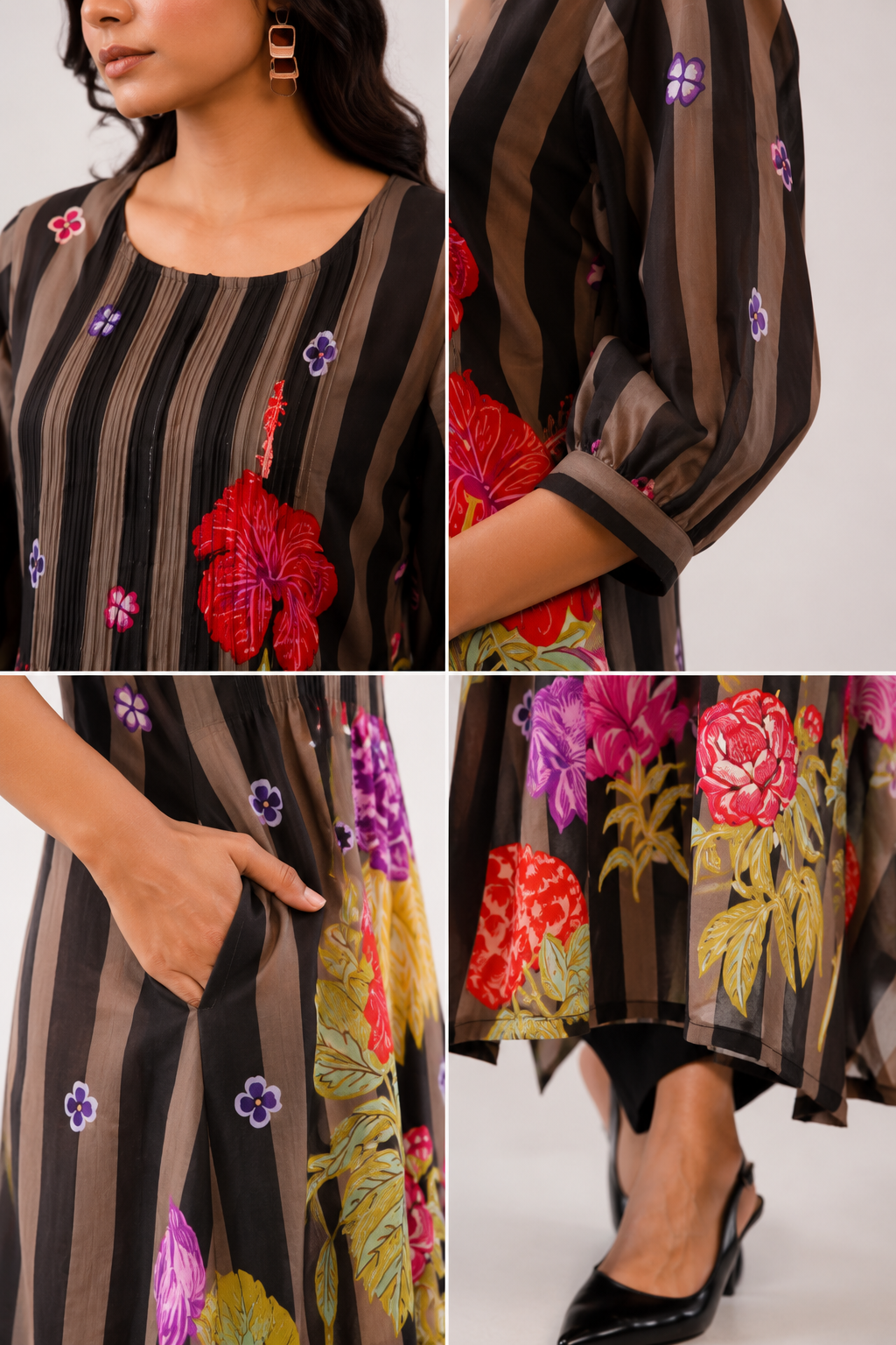 Floral Printed A-Line Kurta pant set