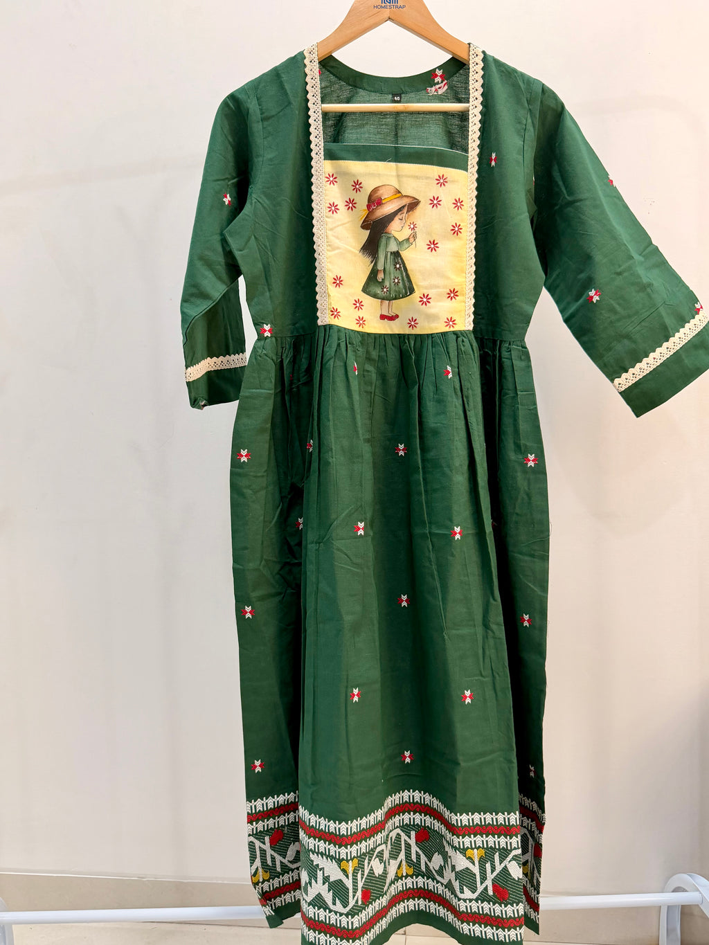 🌿 Forest Green Cotton Dress 🌿