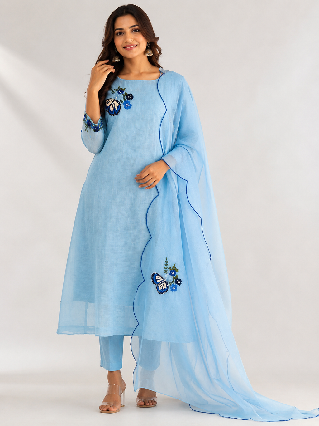 💙 Aarohi Blue 3-Pc Suit Set