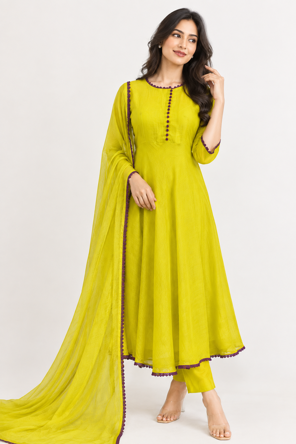 Yellow Anarkali Set