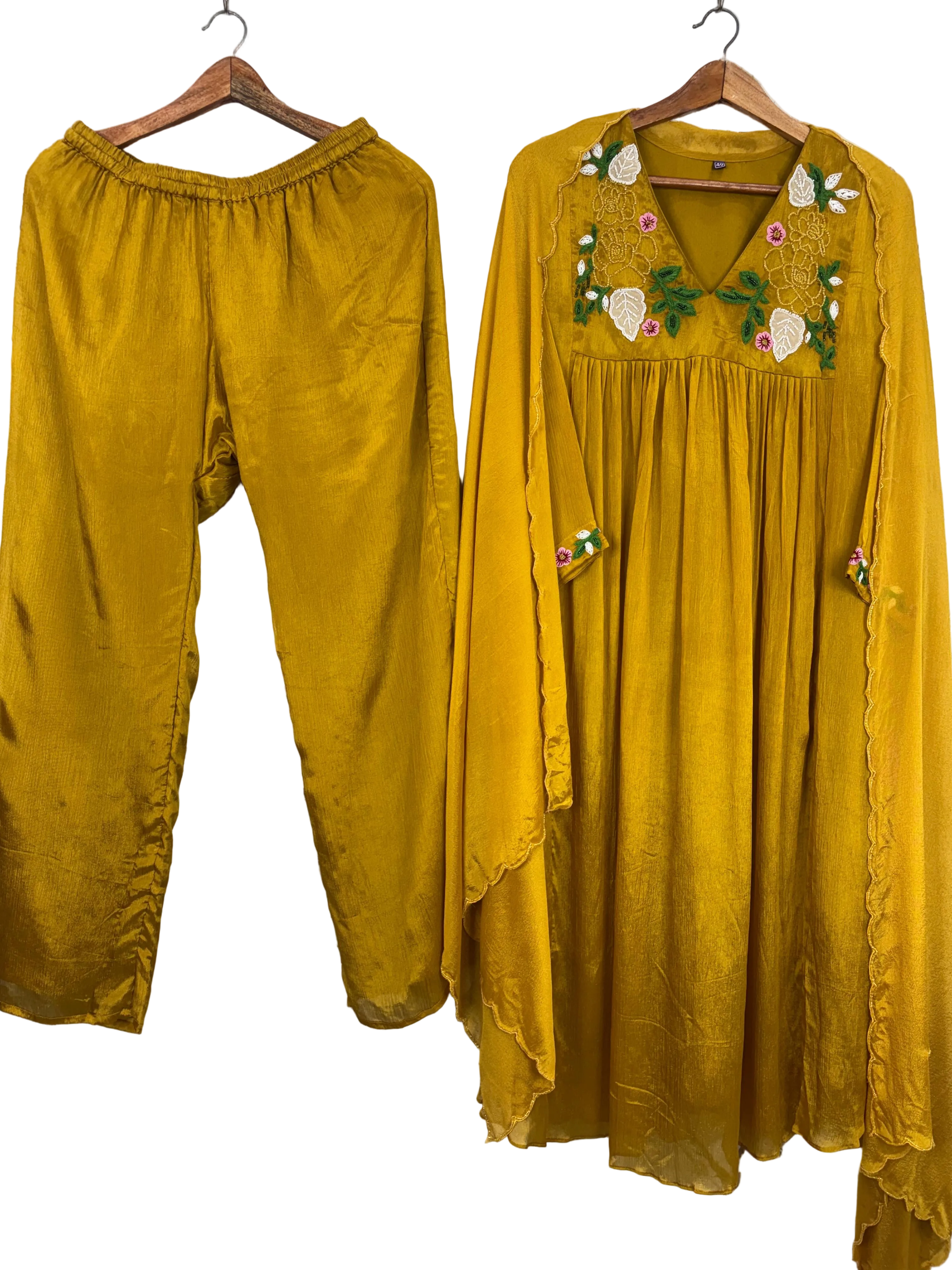 💛 Mustard Embroidered 3-Piece Set