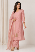 Blush Gulabi Mul Chanderi A-Line Set