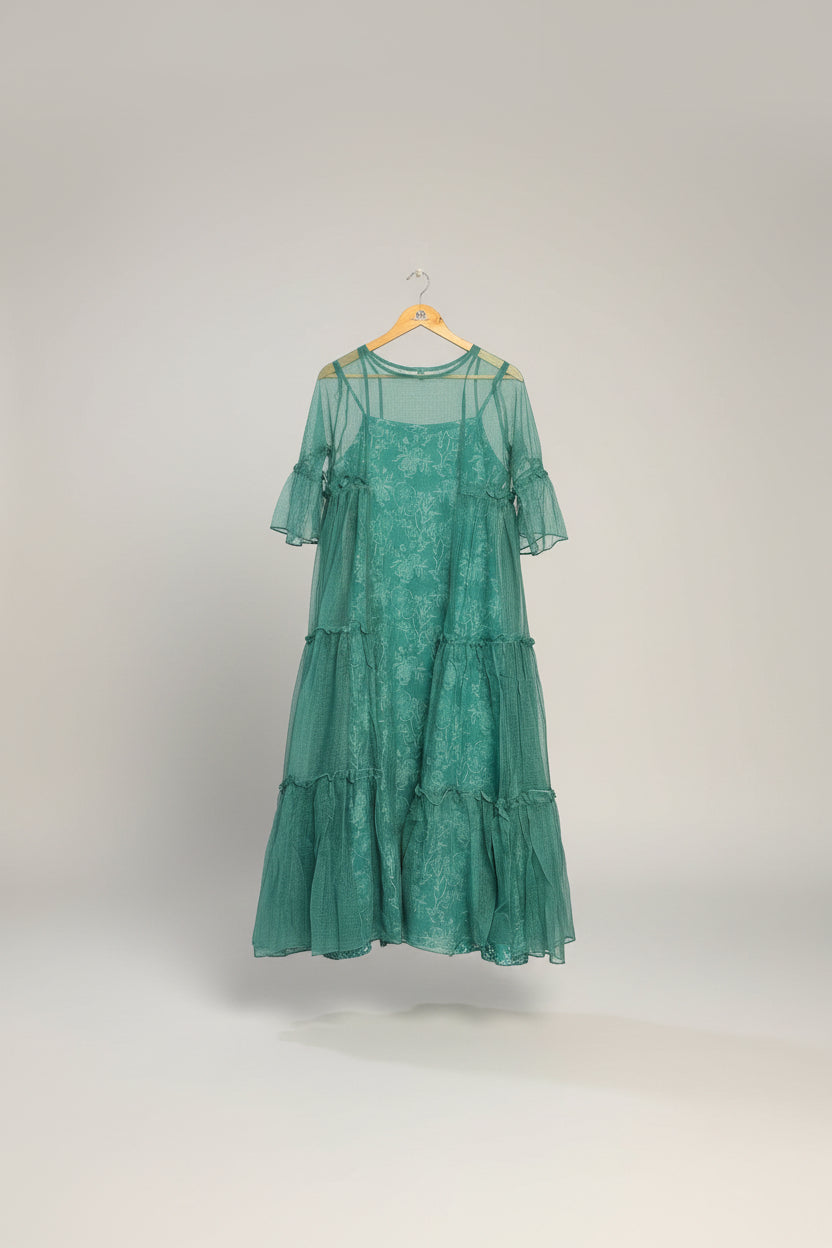 Elegant Teal 2-Piece Dress Set