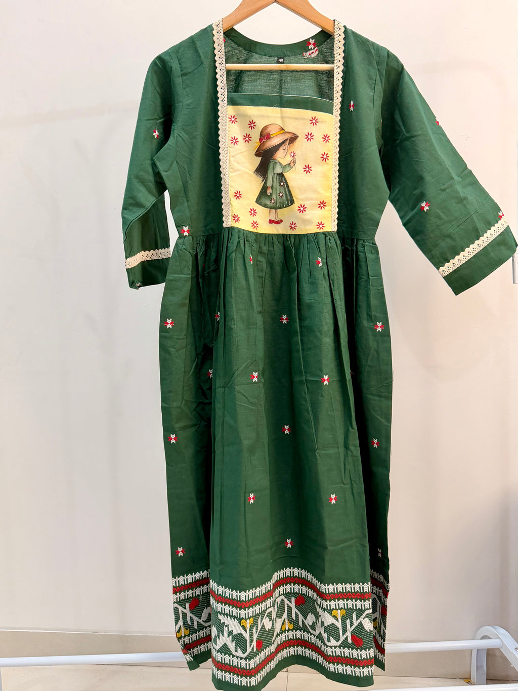 🌿 Forest Green Cotton Dress 🌿