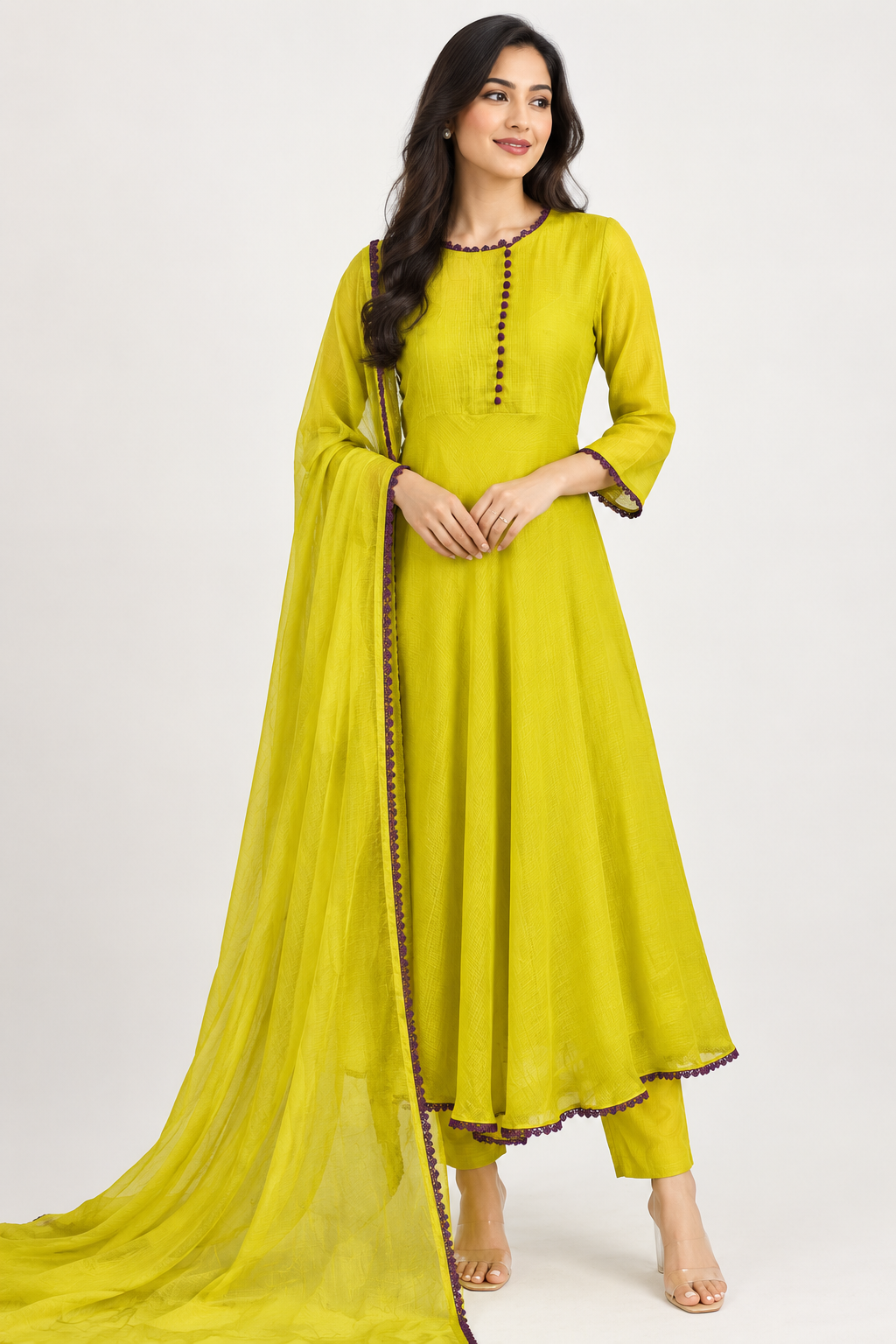 Yellow Anarkali Set