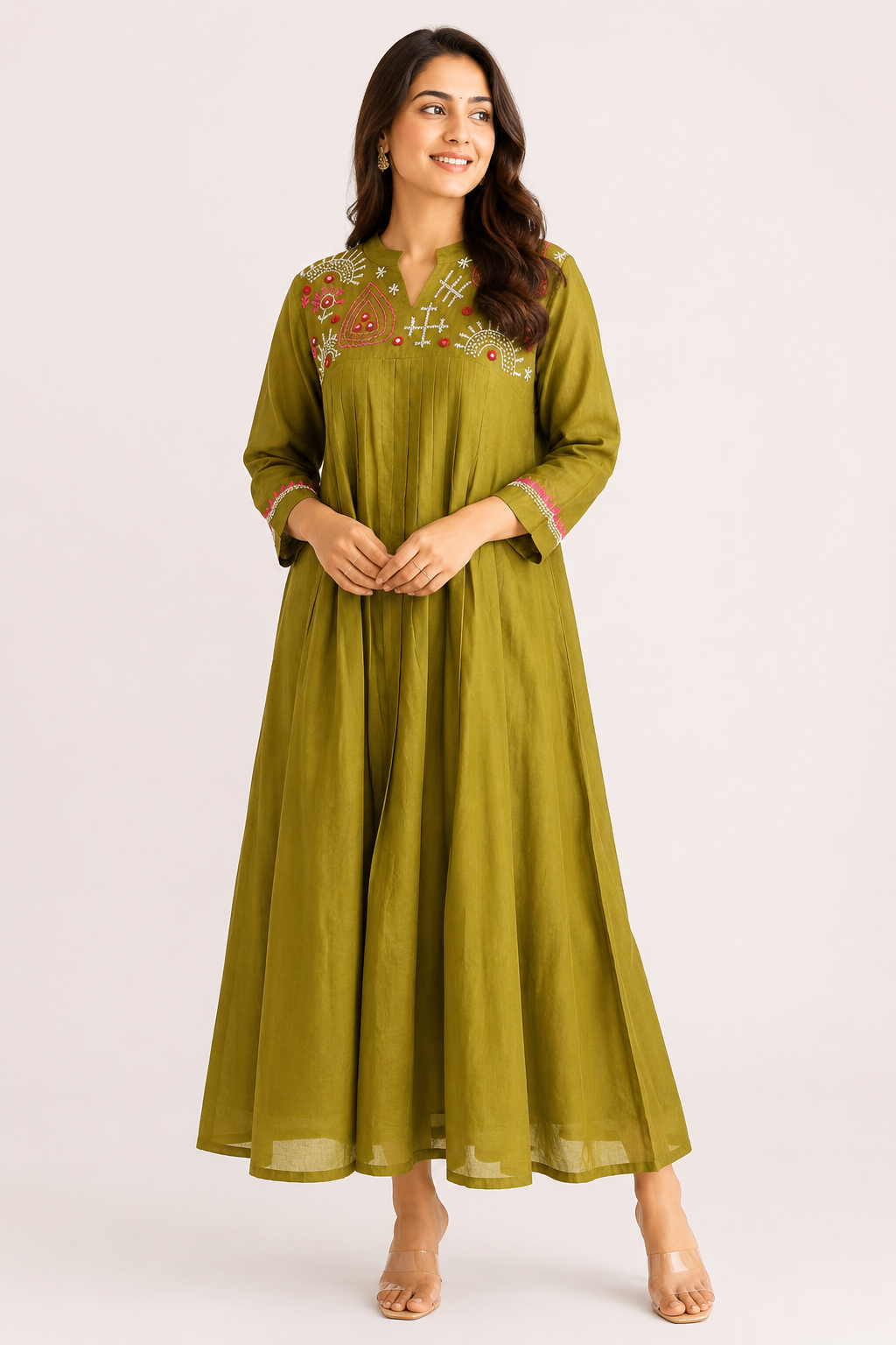 💚 Olive Green Cotton Dress 💚