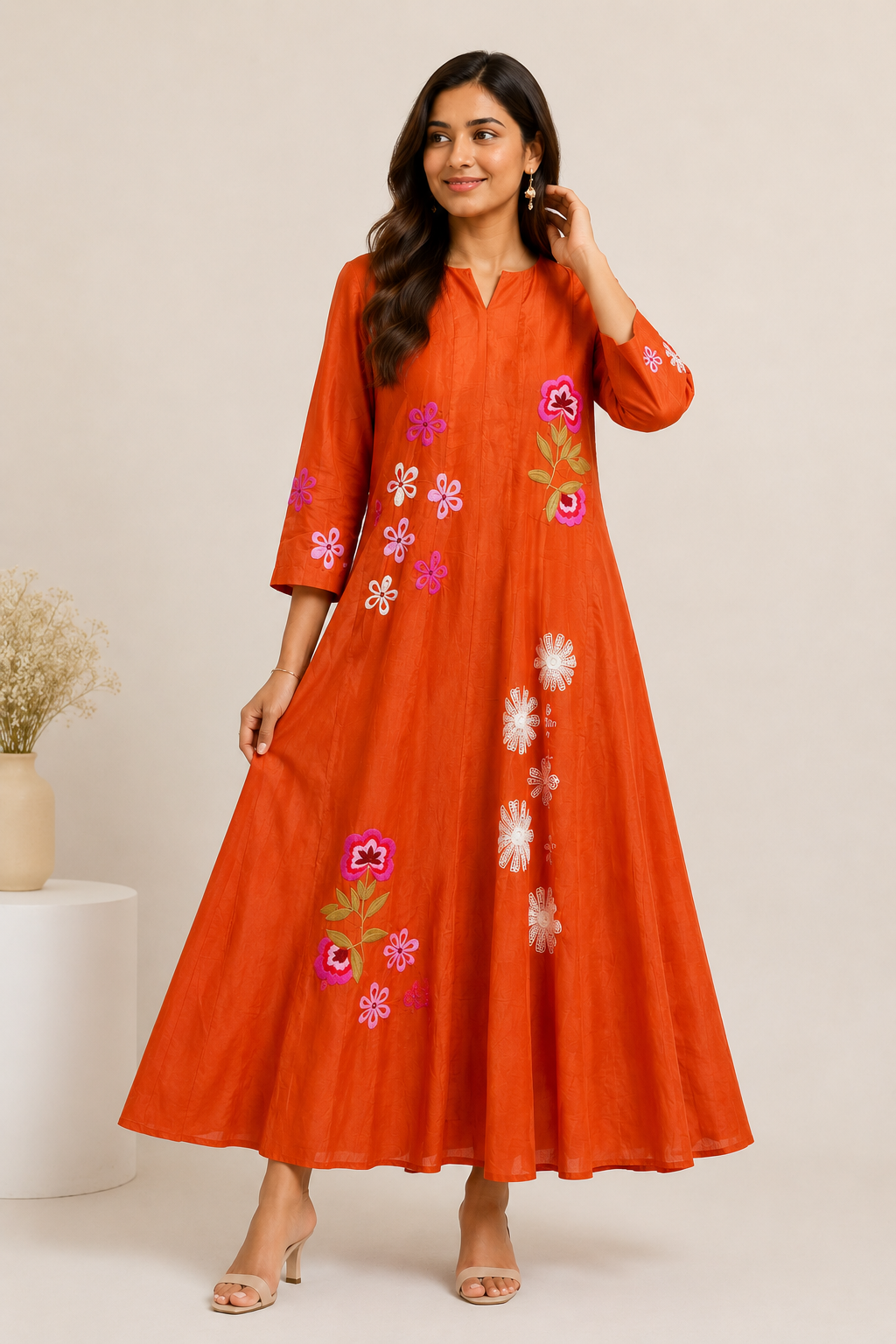 Rust Orange Dress