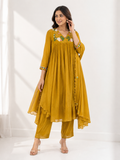 💛 Mustard Embroidered 3-Piece Set