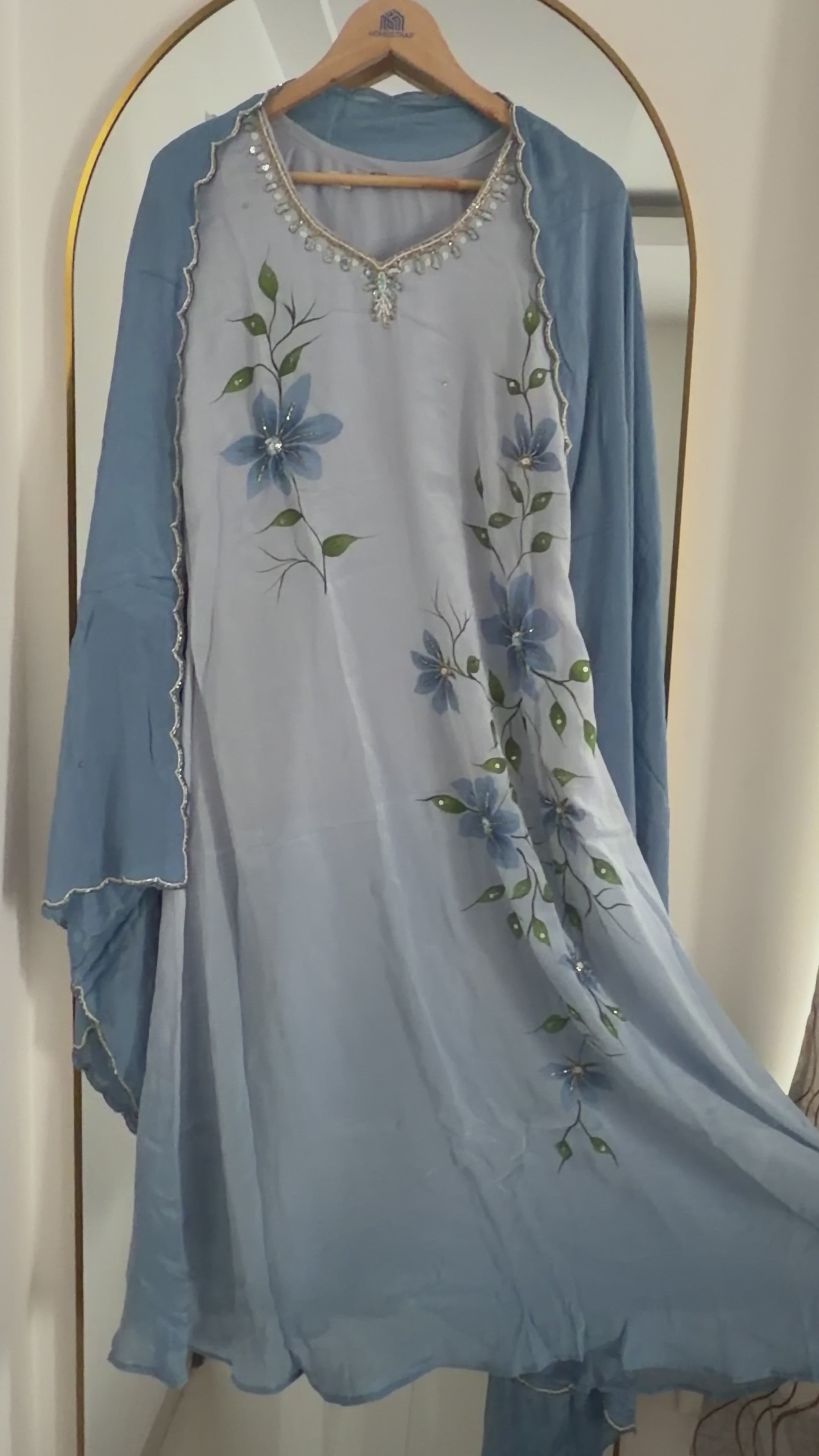Sky Blue Chinon A-Line 3-Piece Set